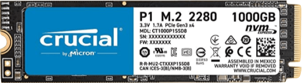 Crucial P1 1TB NVMe SSD